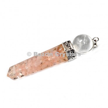 Orgonite Rose Quartz Point With Crystal Ball Pendant