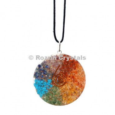 Chakra Orgonite Round Pendant