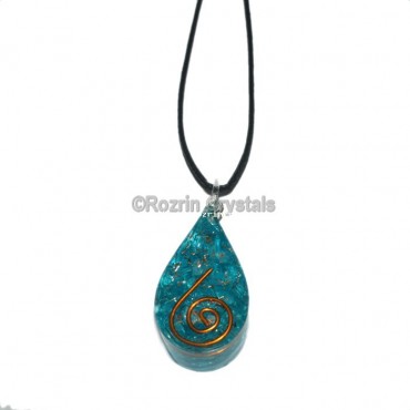 Orgone Aquamarine Reiki Drop Pendant