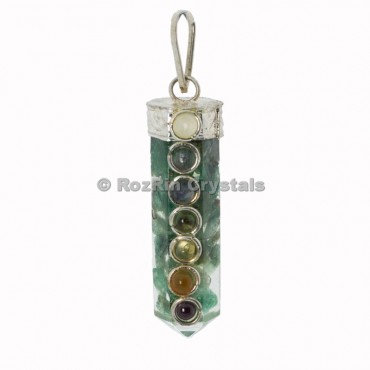 Green Aventurine Chakra Cabs Orgonite Pencil Pendants