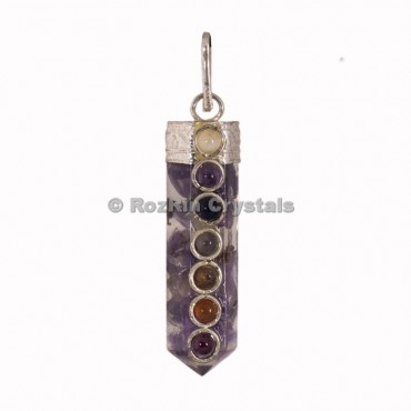 Amethyst Chakra Cabs Orgonite Pencil Pendants