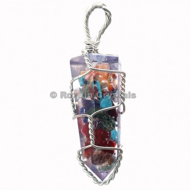 Orgonite Chakra Obeliks Wrap Pendants