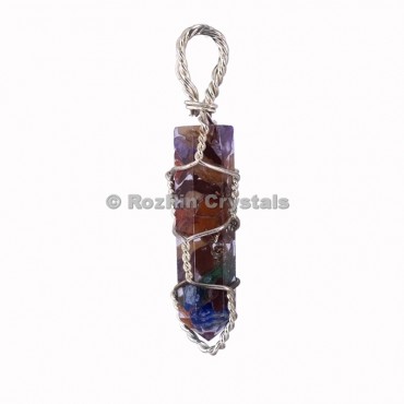 Orgonite Chakra Pencil Wrap Pendants