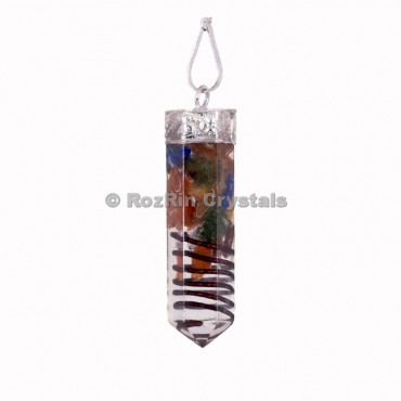 Orgonite Spiral Chakra Pencil Pendants