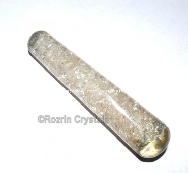 Clear Crystal Smooth Orgone Massage Wands