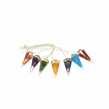 7 Chakra Healing Orgone Pendulums