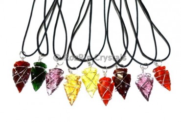 Multi glass wrap Arrowheads Pendants