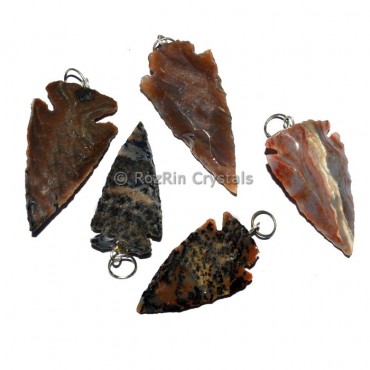 Fancy Jasper Arrowheads Pendants