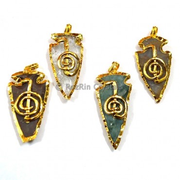 Choko Reiki Electroplated Arrowheads Pendants