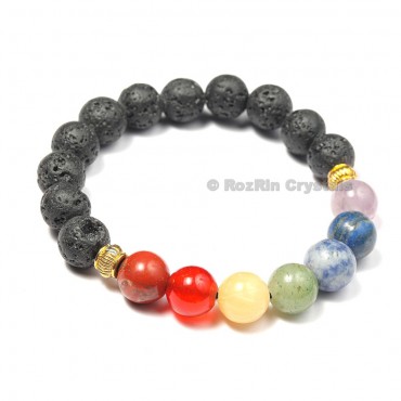 Chakra With Lava Bracelets