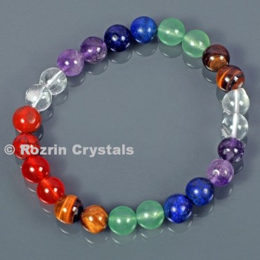 Natural stone Seven Chakra 8 mm Bracelets For Men Women Crystal Healing