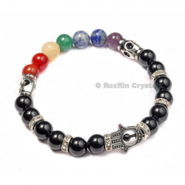 Chakra Hamsha with Black Obsidian