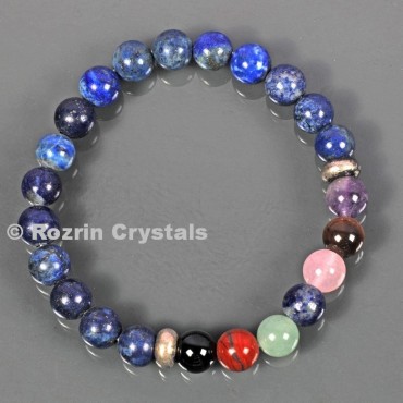 Lapis Lazuli With Chakra stone 8 mm Bracelets