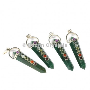 Green Aventurine Double Point Chakra Pendants