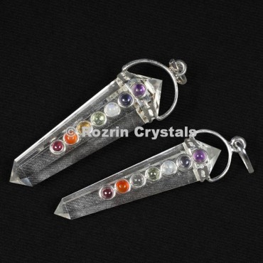 Crsytal Quartz Double Point Chakra Pendants