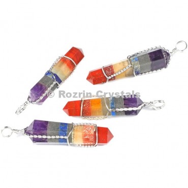 Chakra Bonded Double Point Wrap Pendants