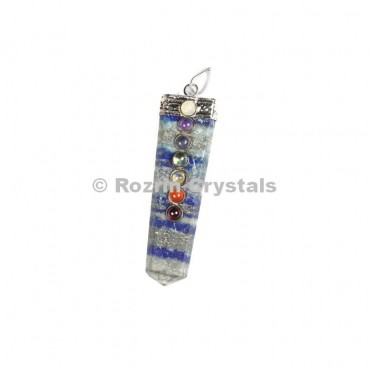 Lapis Lazuli Flat Pencil Chakra Pendants