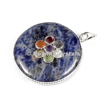 Sodalite Chakra Disc Pendants