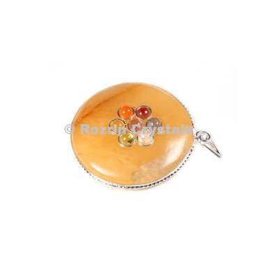 Yellow Aventurine Chakra Disc Pendant