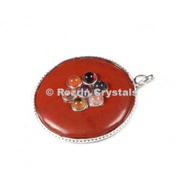 Red jesper Chakra Disc Pendants