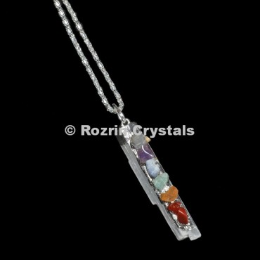 Selenite Chakra Electroplated Pendant