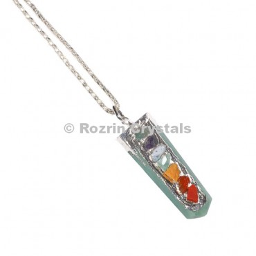 Green aventurine chakra Flat Pencil Pendant