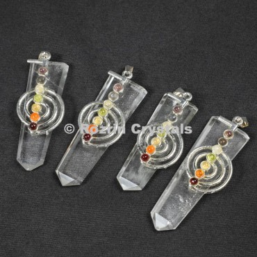 Crystal Quartz Flat Choko Reiki Chakra Pendants