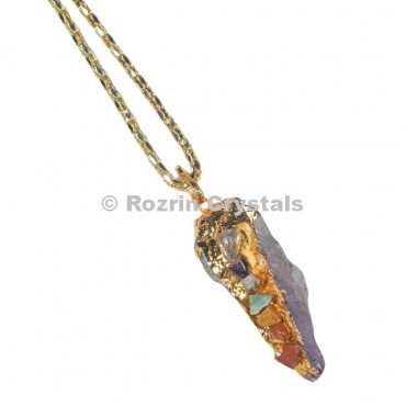 Amethyist Chakra Electropalated Pendant