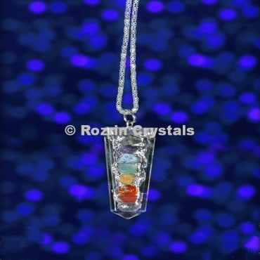 Crystal Quartz Chara Flat Pencil Pendant