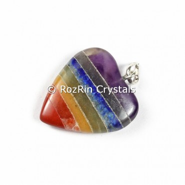 7 Chakra bonded Heart shape Pendants