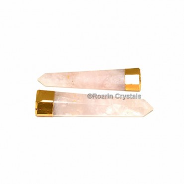 Rose Quartz Electroplated Obelisk