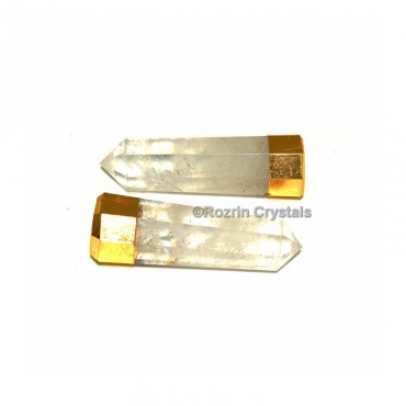 Crystal Quartz Electroplated Obelisk