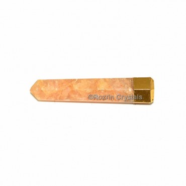 Peach Aventurine Electroplated Obelisk