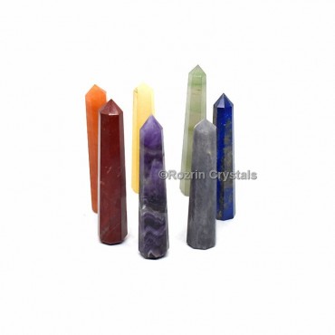 7 Chakra Healing Crystal Healing Obelisk  Set