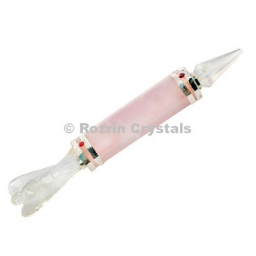 Rose Quartz Angel Point Healing Wands