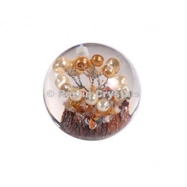 Pearl Beads Tree in Orgone Ball