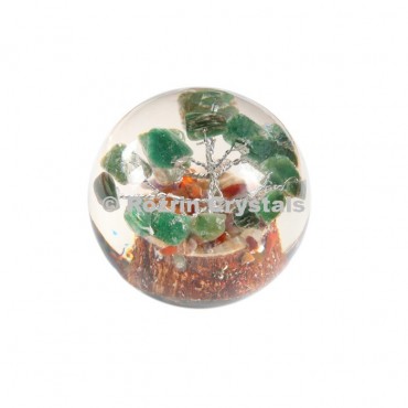 Green Aventurine Tree in Orgone Ball