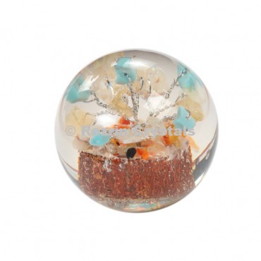 Torquise with Quartz Tree in Orgone Ball