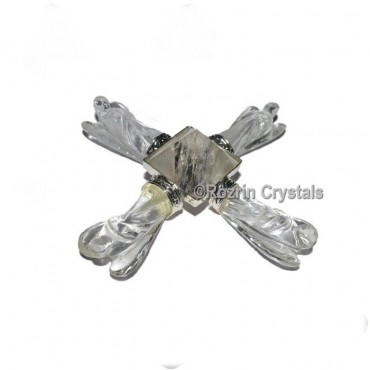 Crystal Quartz Angel with pyramid Healing Generator