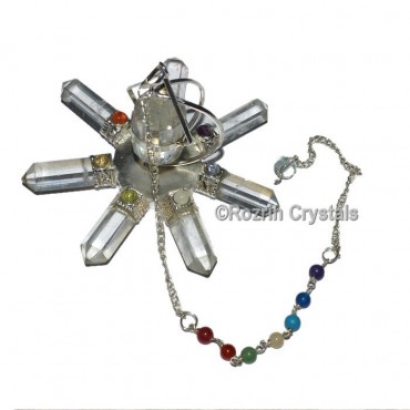 Crystal Quartz Energy Healing Generator with chakra chain