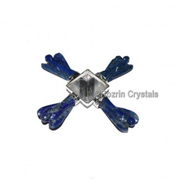 Lapis Lazuli Angel with Crystal Pyramid Energy Generator