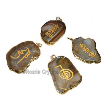 High Qulity Electoplated Slices Pendant reiki Set For Healing