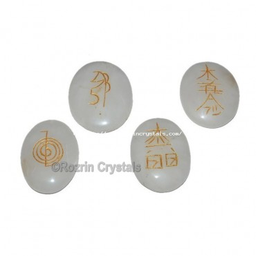 Best PriceWhite quartz reiki oval set