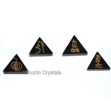 Good Quality Black agate triangle reiki set