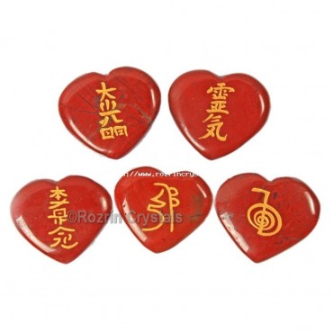 Best Price Red Jasper reiki heart set