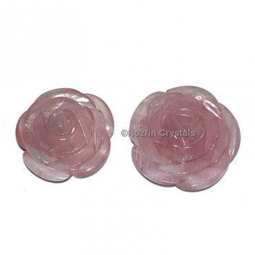 Rose Quartz Decorative Carved Gemstone Rose