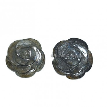 Labrodrite Decorative Carved Gemstone Rose