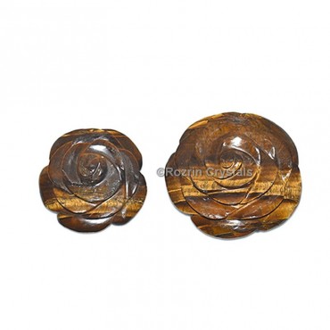 Tiger Eye Decorative Carved Gemstone Rose