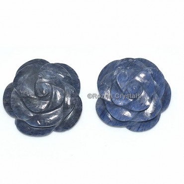 Blue Aventurine Decorative Carved Gemstone Rose