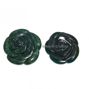 Gree Jade Decorative Carved Gemstone Rose